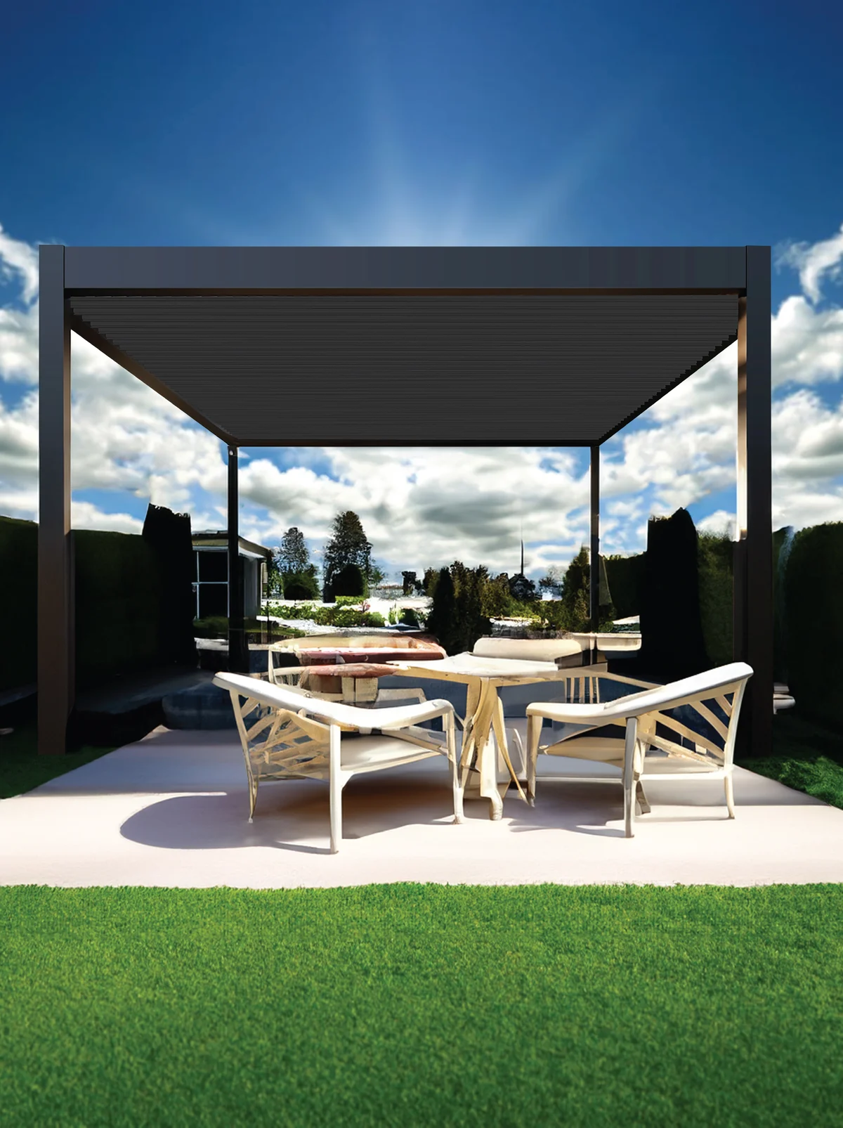 Sunspace Sunrooms Gallery - Pergolas - Sunrooms model 300 - Railing topless glass